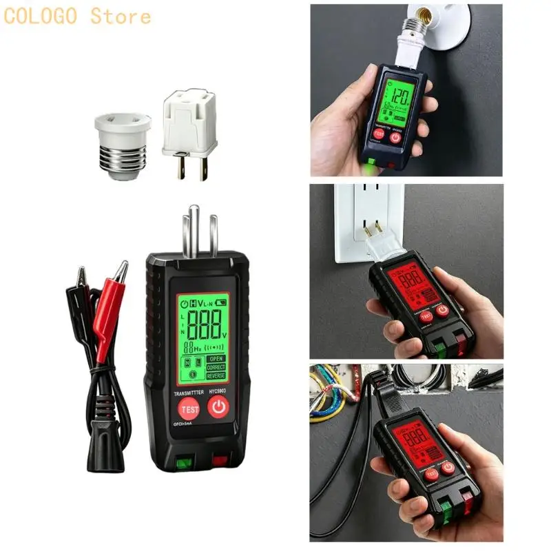 Receptacle Tester with GFCI Check for Home Service Tasks D0LD