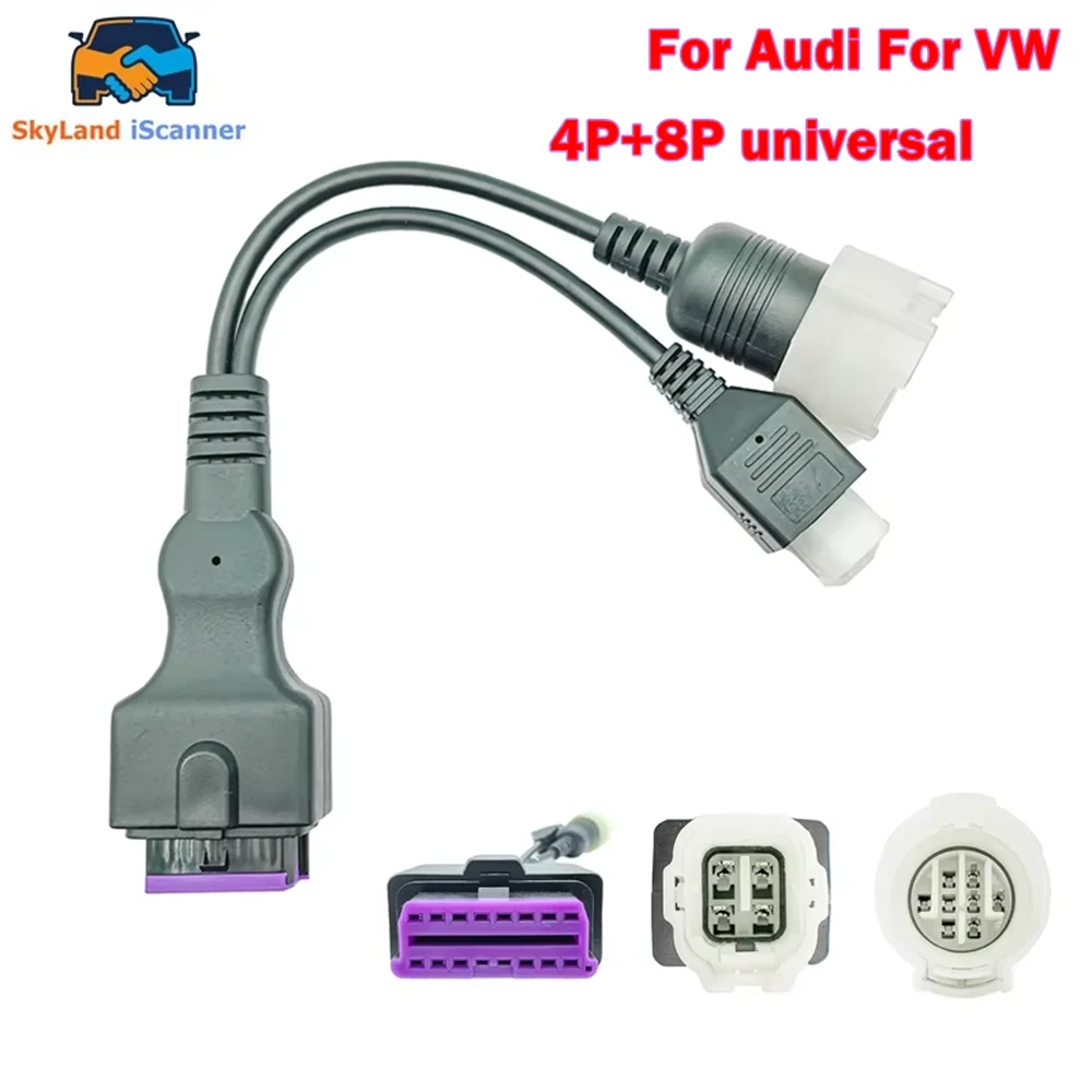 

Новейший оригинальный автомобильный разъем OBD2, удлинительный кабель, подходит для подключения Audi Volkswagen, фиолетовый интерфейсный кабель 2 в 1, кабель