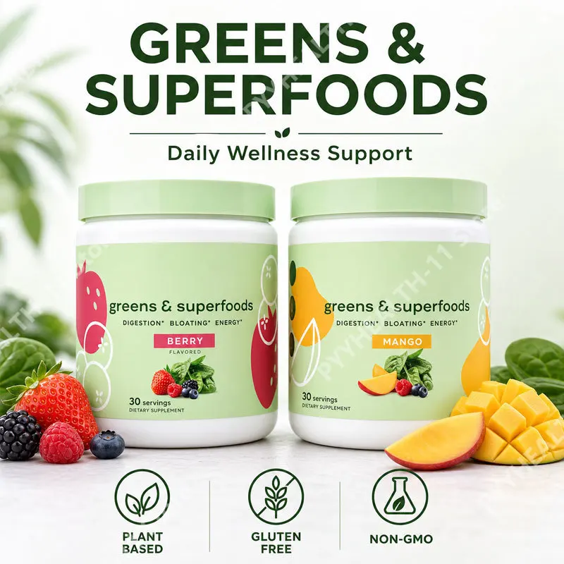 Nutrition Greens Superfoods Powder Digestion Gut Health Bloating Relief Spirulina & Chlorella with Probiotics & Antioxidants