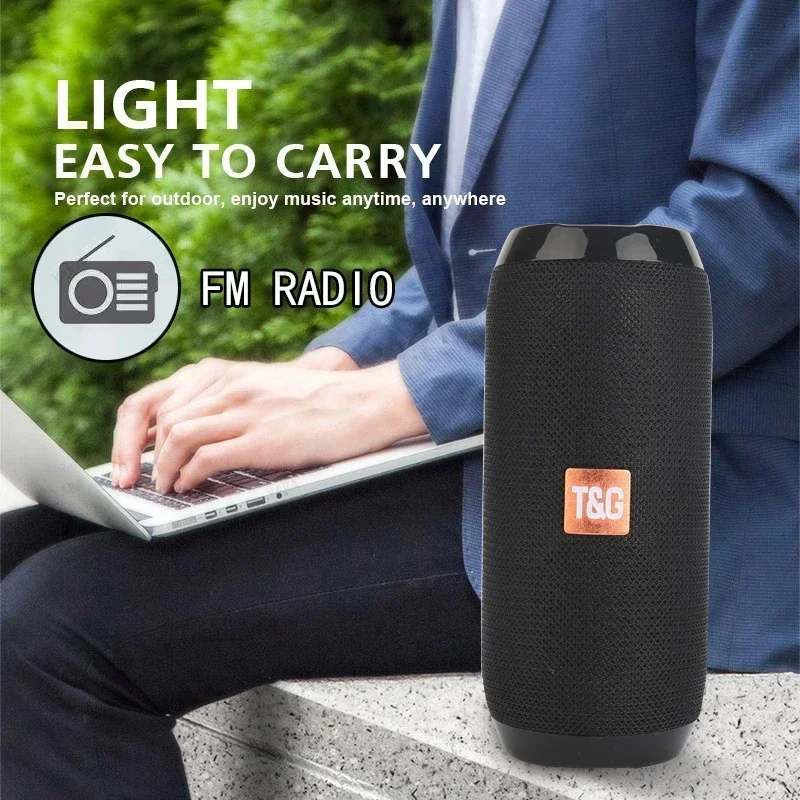 Waterproof Radio Portable Speaker Bluetooth-compatible Wireless Column Sound Subwoofer Music Center System Loudspeaker AUX FM