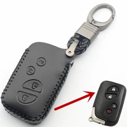 FLYBETTER Genuine Leather Keychain 4Button Smart Key Case Cover For Lexus LX470/GS450h/IS350/SC430/LS460/ES350 Car Styling L248