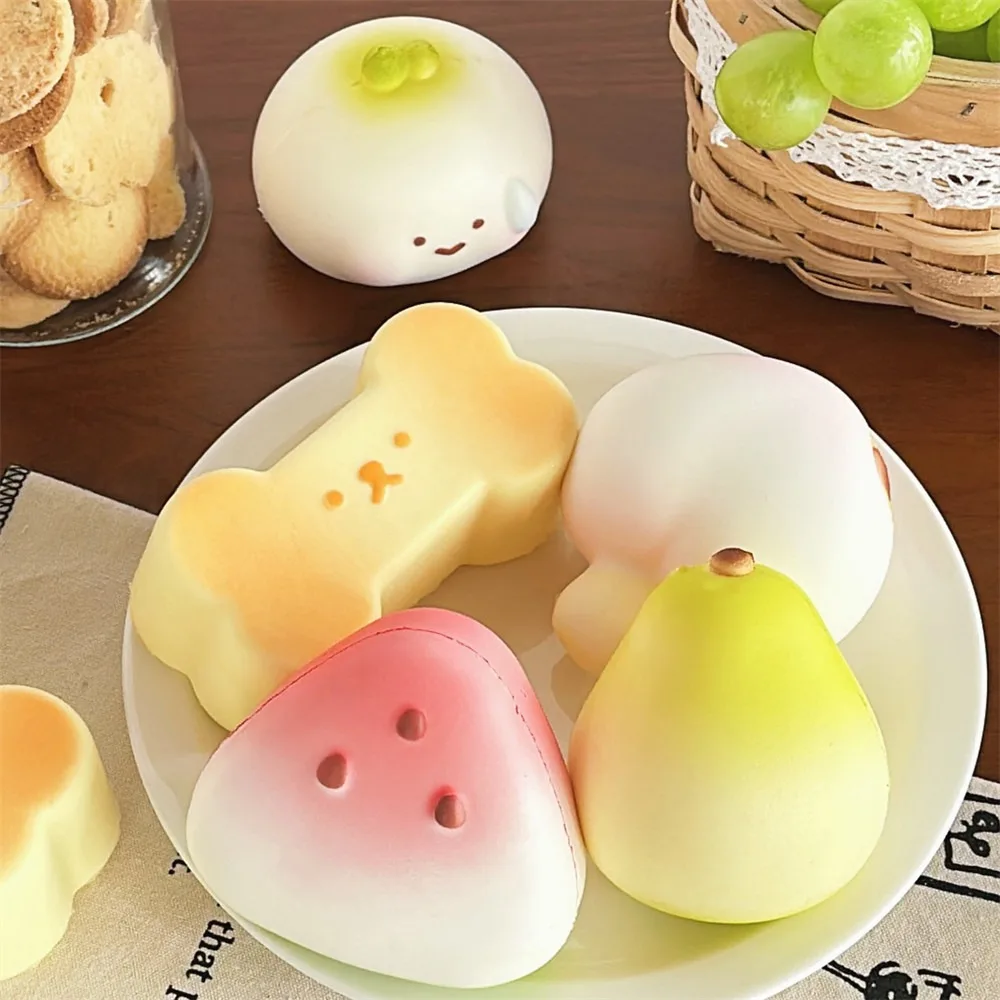 Soft Simulated Fruit Fruit Squeeze Toy Cheese Watermelon Cartoon Fidget Toy Dog Rabbit Fruit Pinch Toy Children