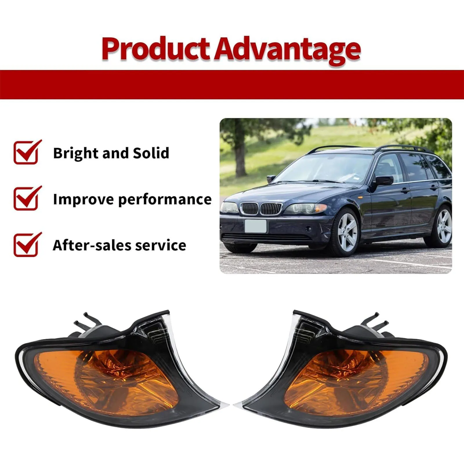 

63137165853 63137165854 63137165859 63137165860 Угловой указатель поворота без лампочки для BMW E46 3 серии 1998-2005 гг., 4-дверный