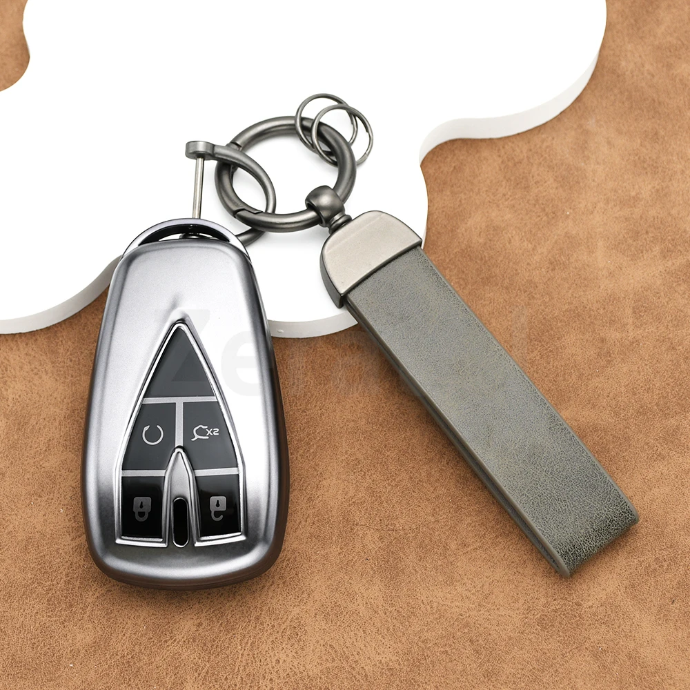 Gun Grey TPU Keyless Shell Car Key Case Cover Fob Holder For Changan Eado UNI-T UNI K Auchan OSHAN X5 X7 EV CS35 CS55 CS75 PLUS