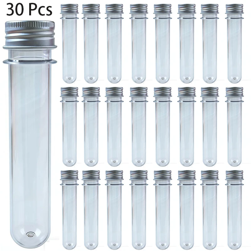 

30Pcs 45ml Plastic Test Tube Containers with Screw Lids, for Science Experiments & Storage
