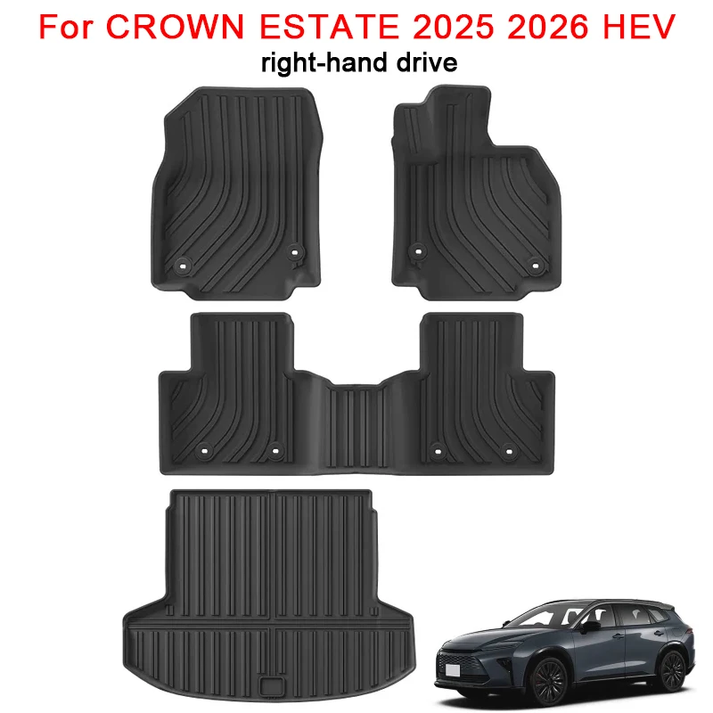 

Floor Mats for CROWN ESTATE 2025 2026 HEV Right Rudder Car Mat TPE Trunk Mats Waterproof Foot Mat Full Covers RHD