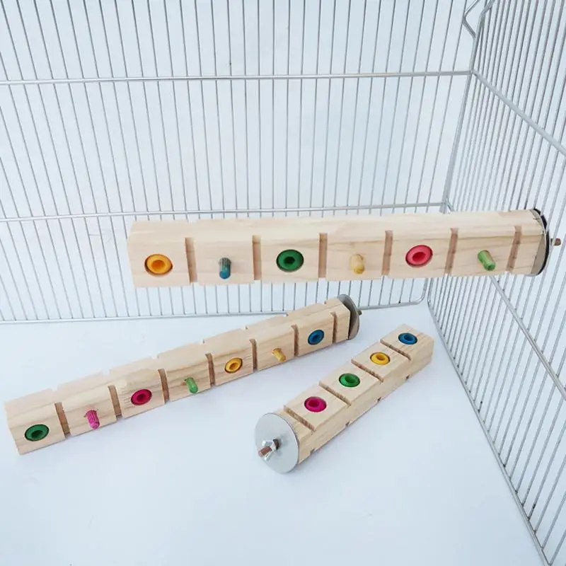 مضغ كوكاتيل جثم الخشب الملون الطيور التدريب جثم الخشب متعددة الأغراض الطيور العلف حامل القطب كوكاتيل حامل تدريب