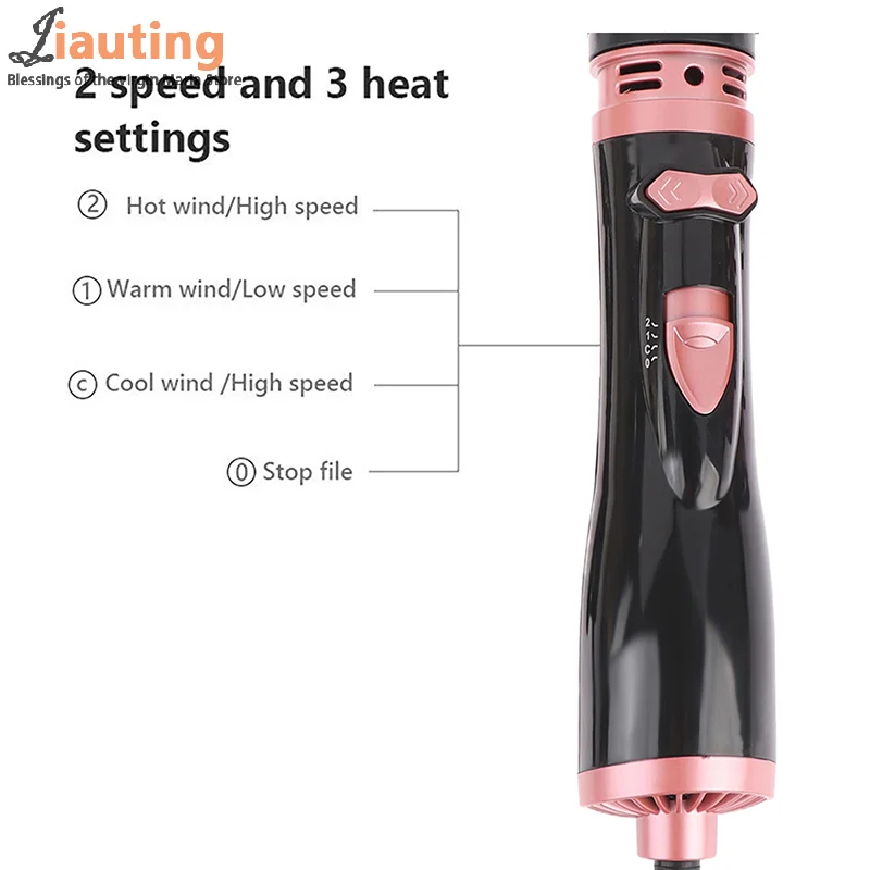 Hair Dryer Brush 2 In 1 Hot Air Spin Brush Curling Straightening Styling Auto-Rotating Ionic Round Blow Hair Dryer Volumizer