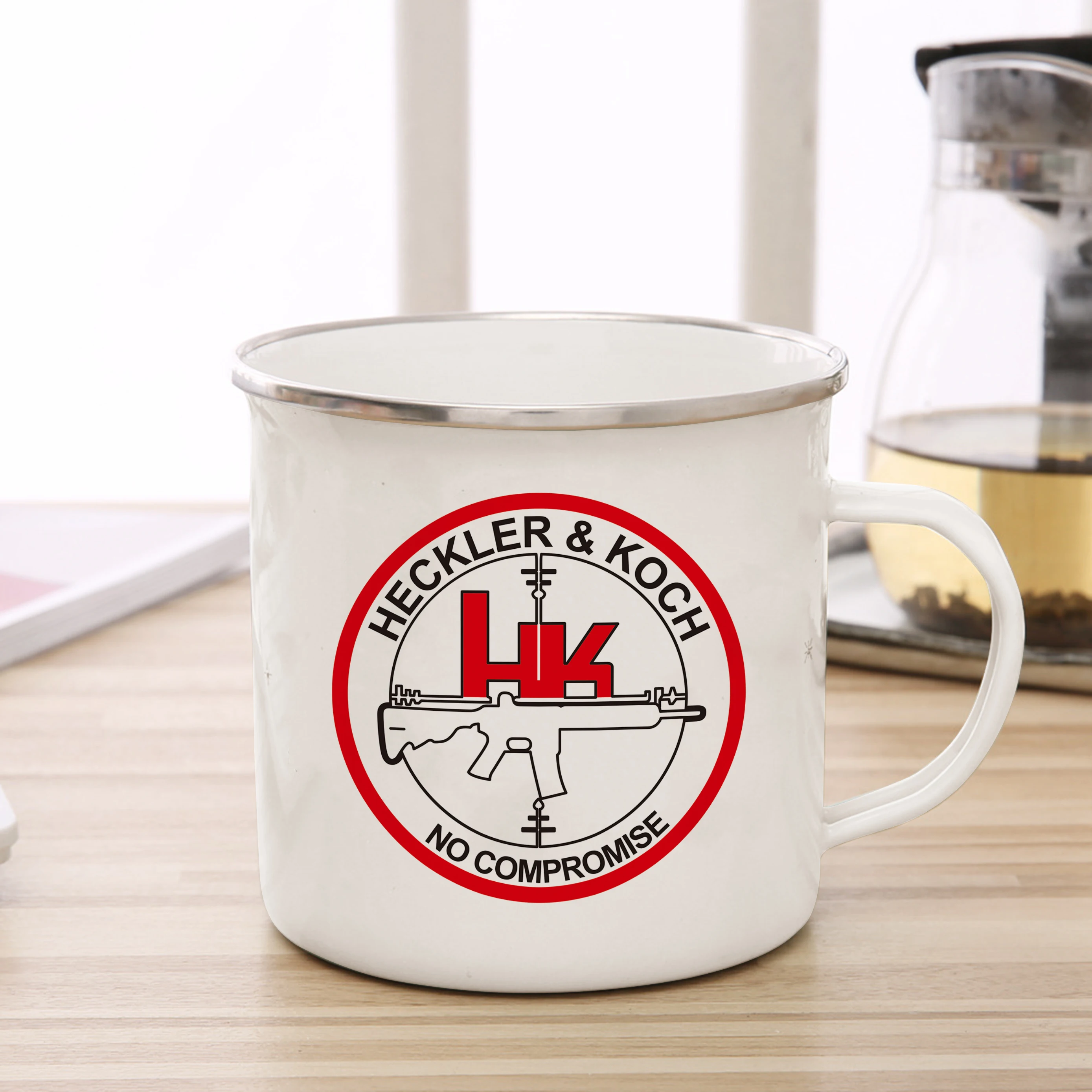 MZ-215 Heckler Koch Firearms  Enamelled cup Coffee Mug 11oz Fun Ceramic Coffee Tea Cocoa Cup Handle Tea Drink Cup