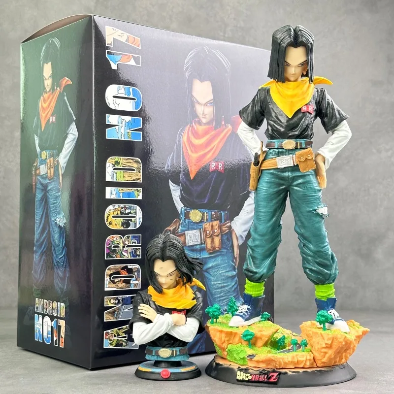 Bandai Dragon Ball Handmade Black Pearl Artificial Person No.17 Half Body Portrait Anime Handmade Model Blind Box Decoration