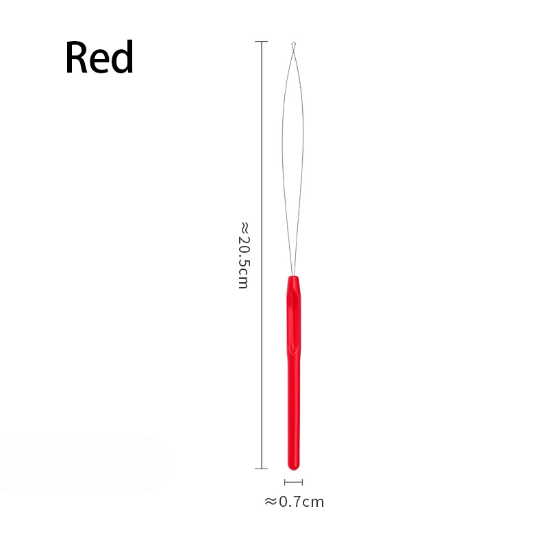 Micro Rings Loop Threader Ferramenta Puxando Agulha, Usado com Alicate de Cabelo e Contas para Cabelo Humano, Extensão de Penas, Tufting Threader