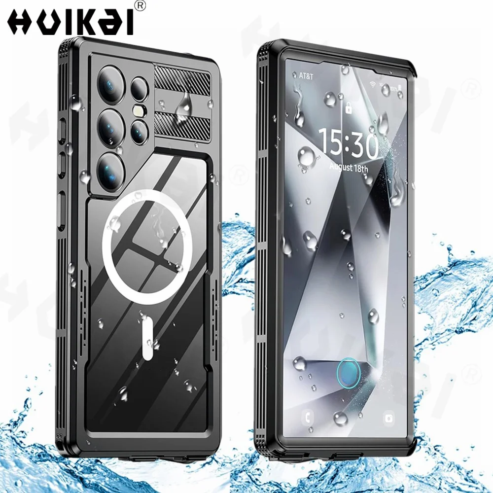 Case Waterproof For Samsung Galaxy S24 Ultra Screen Lens Protector Magnet Shock Proof Shockproof Underwater IP68 Certified Cover