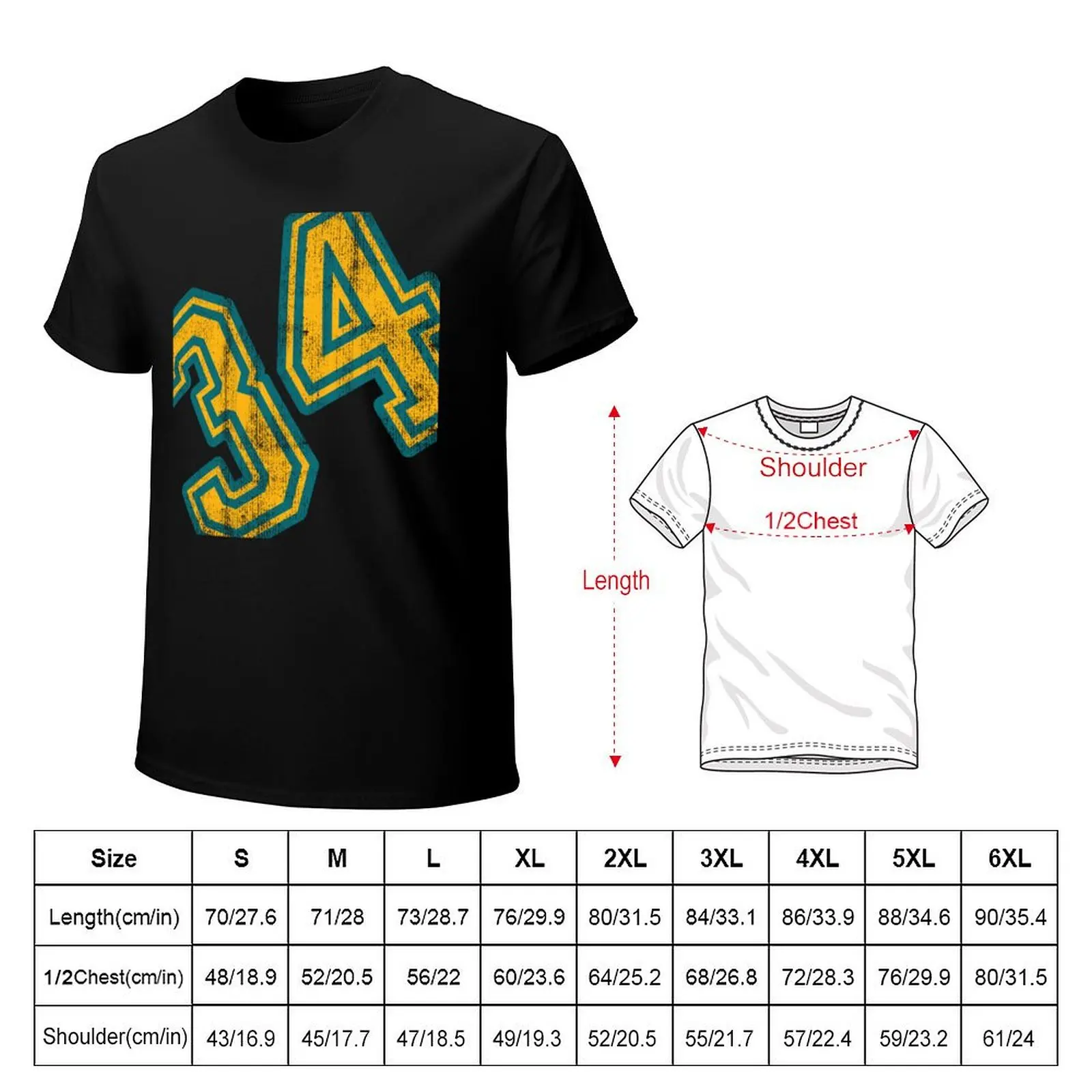 number 34- number thirty four vintage, retro T-Shirt Performance Dry Fit T-Shirt