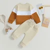 4173-272f49.jpg Pudcoco Toddler Baby Boy Fall Winter Clothes Color Block Long Sleeve Sweatshirt Pullover Top Pants Sweatsuit Set Outfits 0-3T