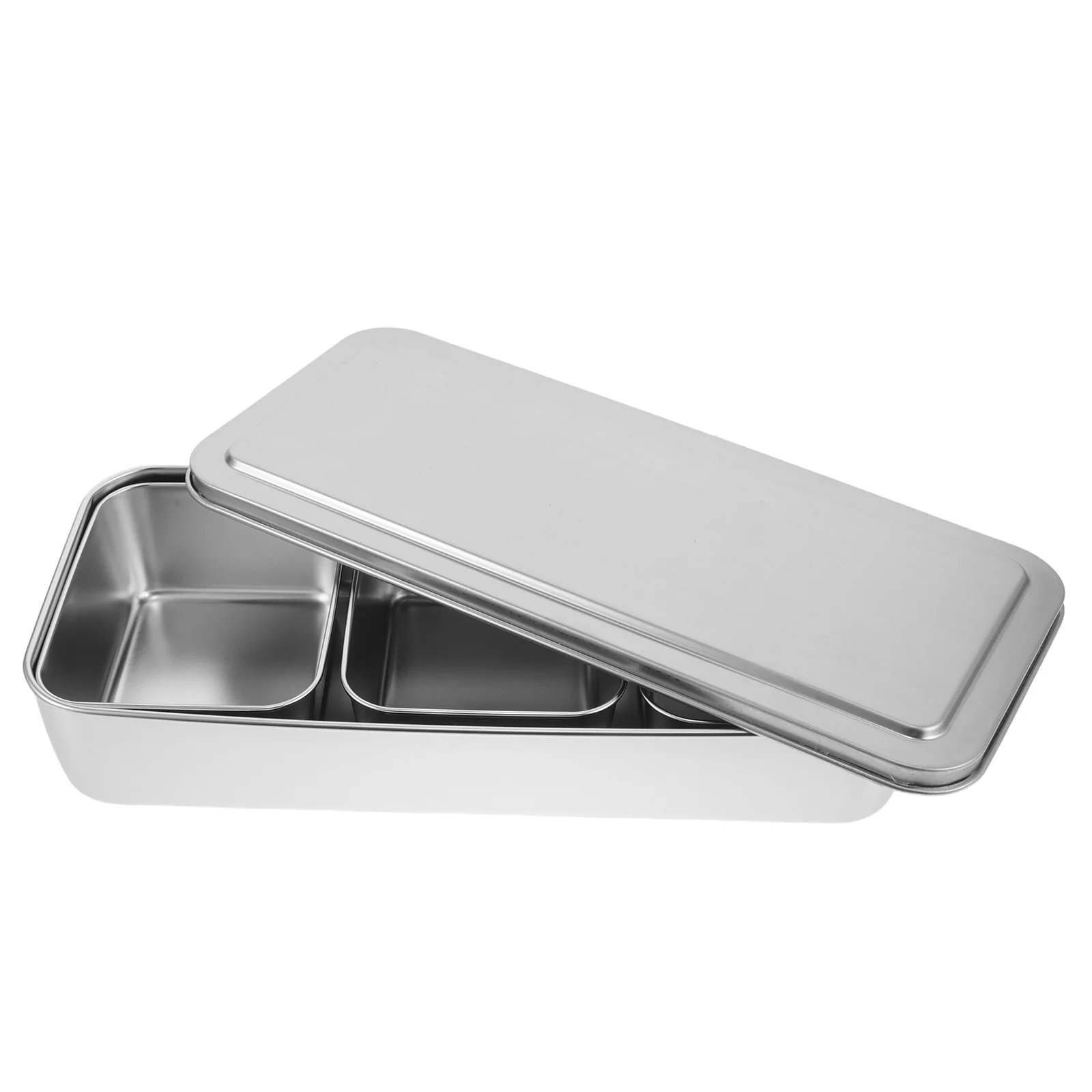 

Коробка для приправ из нержавеющей стали, контейнер для специй с несколькими отделениями и крышкой, экономия места, кухонный органайзер для приправ, стальная корзина для приправ