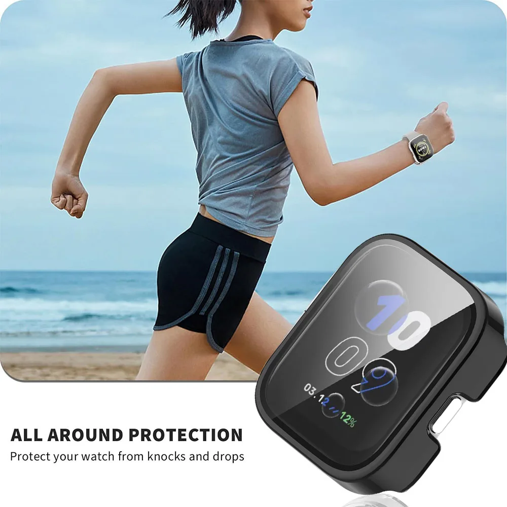 Funda para reloj inteligente Amazfit Bip 5 Unity [A2324], carcasa protectora de cobertura completa de vidrio templado integrado, dureza ultrafina de