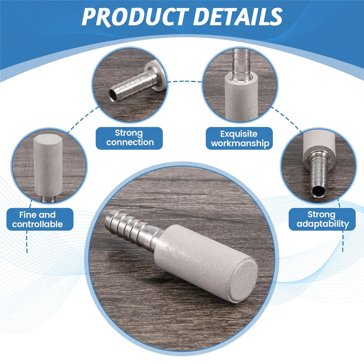 0.5 Diffusion Stone Steel Beer Carbonation Aeration สําหรับเบียร์ไวน์เครื่องมืออุปกรณ์บาร์