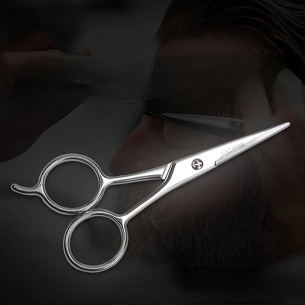 Big Ring Scissors Nose Hair Beard Beard Eyebrow Stainless Steel Beauty Scissor Silver Color Gift for Father