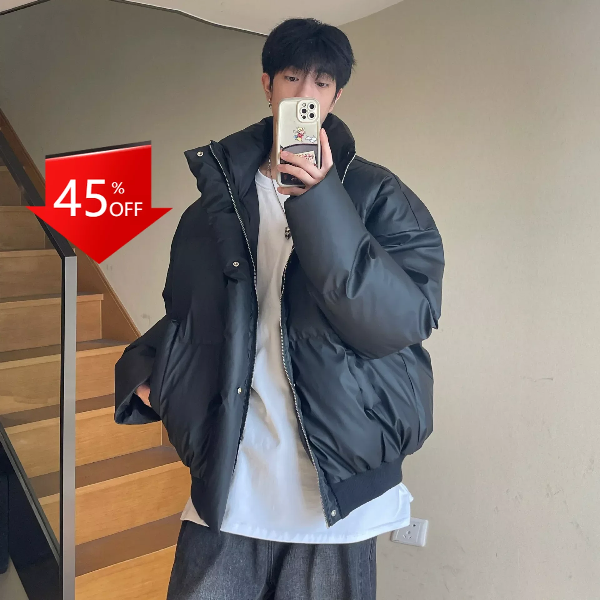 Y2K Loose Short Cotton Coat Couple Bread Coat bomber jacket casaco moto masculino men clothing streetwear korean fashion jacket