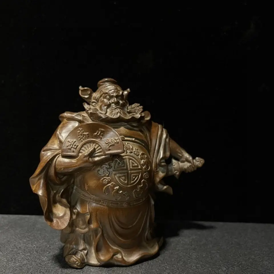Hand Carved Wood Domineering nafu zhongkui Statue Figurine Desktop Ornaments Home Decoration Crafts Tea Pet Decor