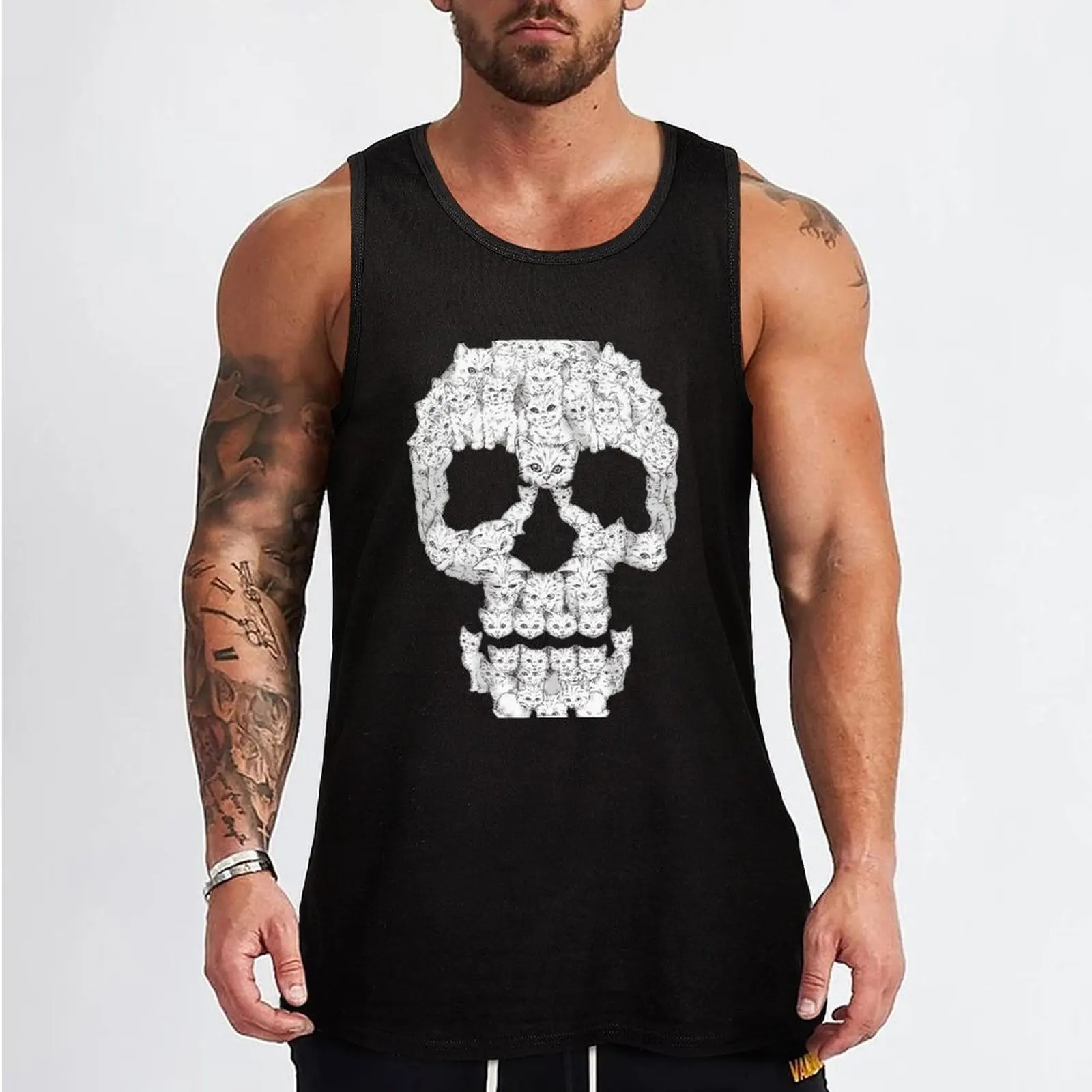 Skulls are for Pussies Tank Top gym accessories man t shirt gym plain t-shirt men gym clothing