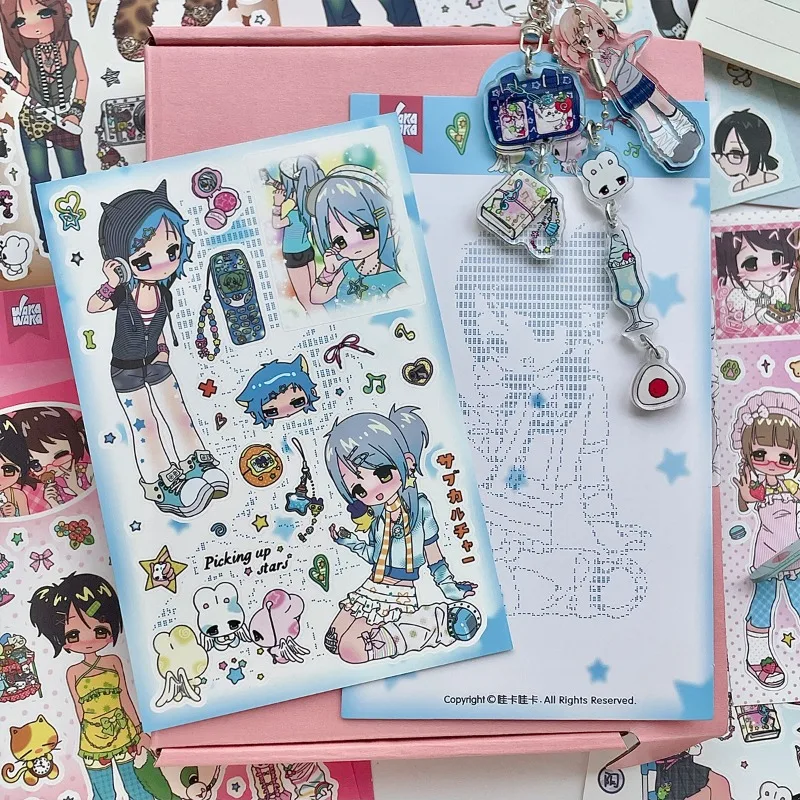 

Y2k Kawaii Japanese Retro Shibuya Hot Girl Cartoon Stickers Cute Decal for Journal Scrapbook Phone Case Laptop DIY Decoration