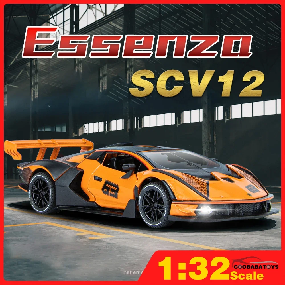 

Scale 1/32 Essenza SCV12 Supercar Pull Back Metal Diecast Alloy Toy Cars Models For Boys Children Kids Vehicle Collection