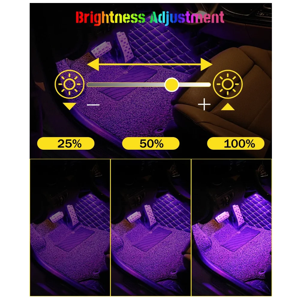 RGB LED سيارة الداخلية المحيطة القدم قطاع طقم إضاءة الخلفية 12 فولت ولاعة السجائر السيارات ديكور جو مصباح ملحقات السيارة