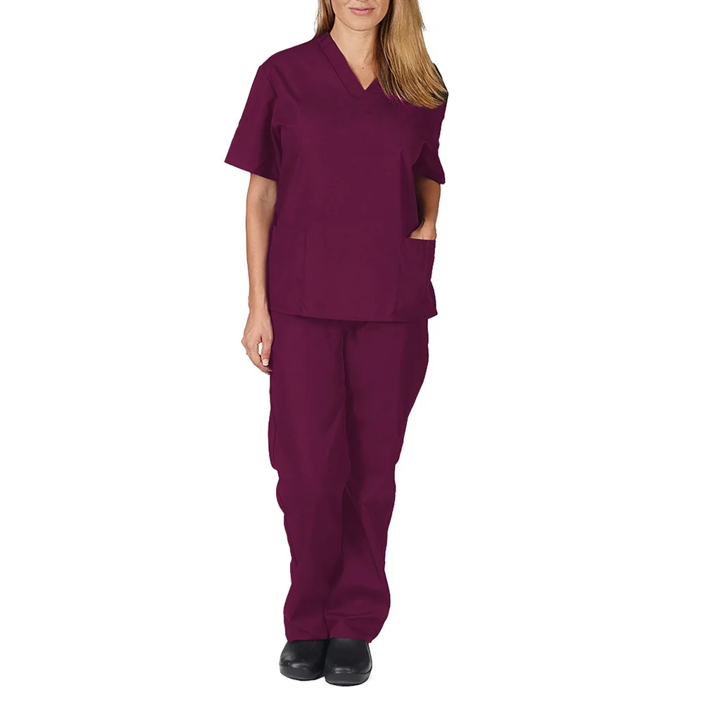Multicolor Unisex Short Sleeved Pharmacy Nurse Uniform Hospital Doctor Workwear Oral Dental Surgery Uniforms Medical Scrubs Sets