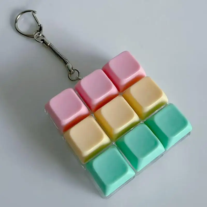 9-Tasten-LED-Tastenkappen-Schlüsselanhänger, Finger-Tastaturkappen, Spielzeug-Schlüsselanhänger, Stressabbau-Gadget, Zeitvertreib für Erwachsene – Detail 11