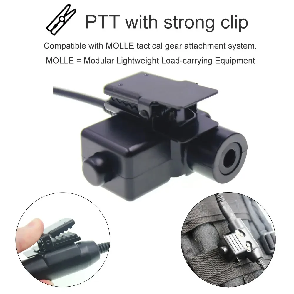 Baofeng K Schnittstelle PTT Adapter U94 Interphone Launching Switch Button Assembly Push To Talk Kopfhörer-Kopfhörer-Adapter – Detail 4