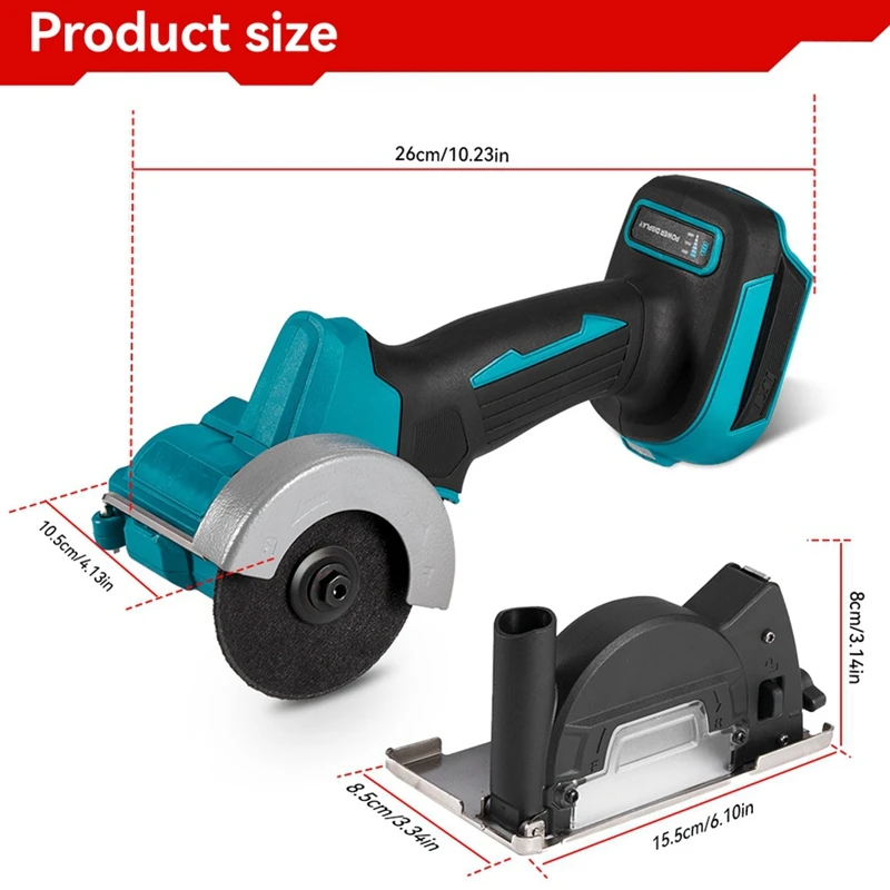 76MM Brushless Cordless Electric Angle Grinder Grinding Cutting Polishing Machine Power Tool For  18V Battery
