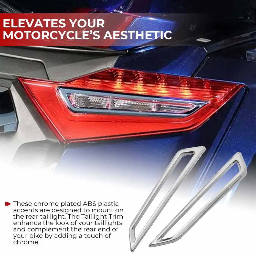 ABS Turn Signal Light Decor Bezel Motorcycle Rear Taillight Trim Covers For Honda Gold Wing Tour DCT Airbag 2018-2025 Chrome
