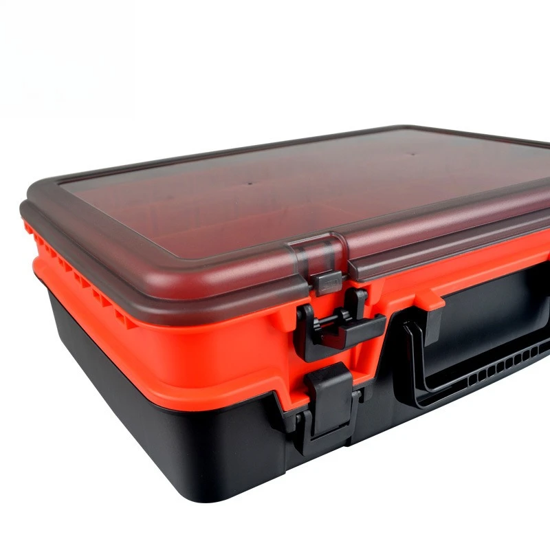 Large Handheld Lure Tackle Box, Double‑Sided Double‑Layer & Single‑Layer Bait Storage Case for Fishing Accessories