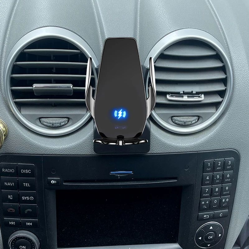 Car Mobile Phone Holder For Mercedes-Benz ML 350 W164 2005-2010 Gravity Navigation Bracket Wireless Charging Phone Holder