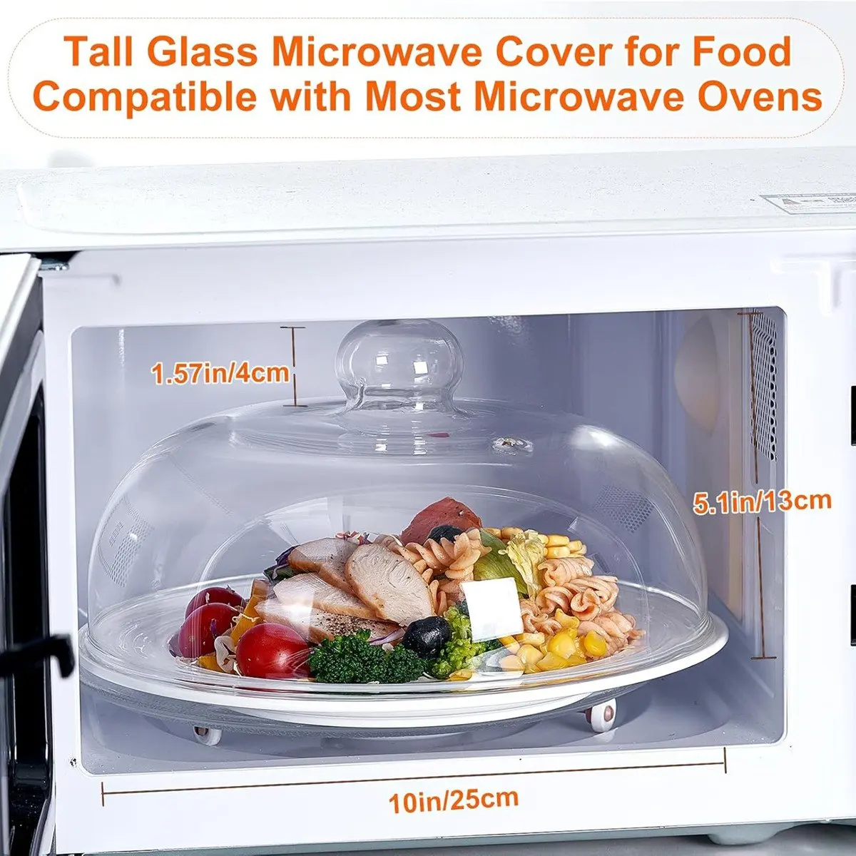 a77i-高ホウケイ酸ガラス製電子レンジ用スプラッターカバー（食品用、プラスチック不使用の電子レンジ用蓋（10インチ））