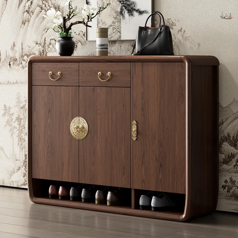 Storage Wooden Shoe Cabinet Organizer Living Room Mobile Shoe Shelf Display College Dorm Essentials Box Muebles Home Furniture