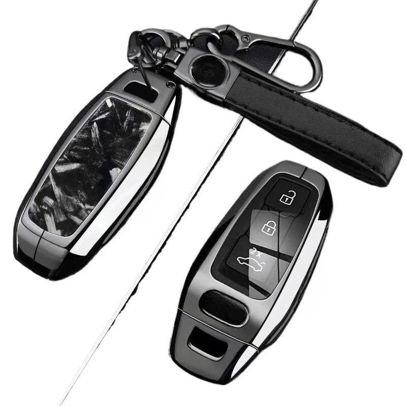 

Zinc Alloy Key Fob Cover for 2026 Audi Q5L/A5L/A6L/Q6L E-tron, KeyCase Shell with Keychain, Anti-Drop & Scratch Proof