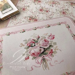 Diatom Mud Placemat French Retro Rose Print Anti-scalding Table Decorative Mat Coaster Kitchen Countertop Storage Tableware Mat