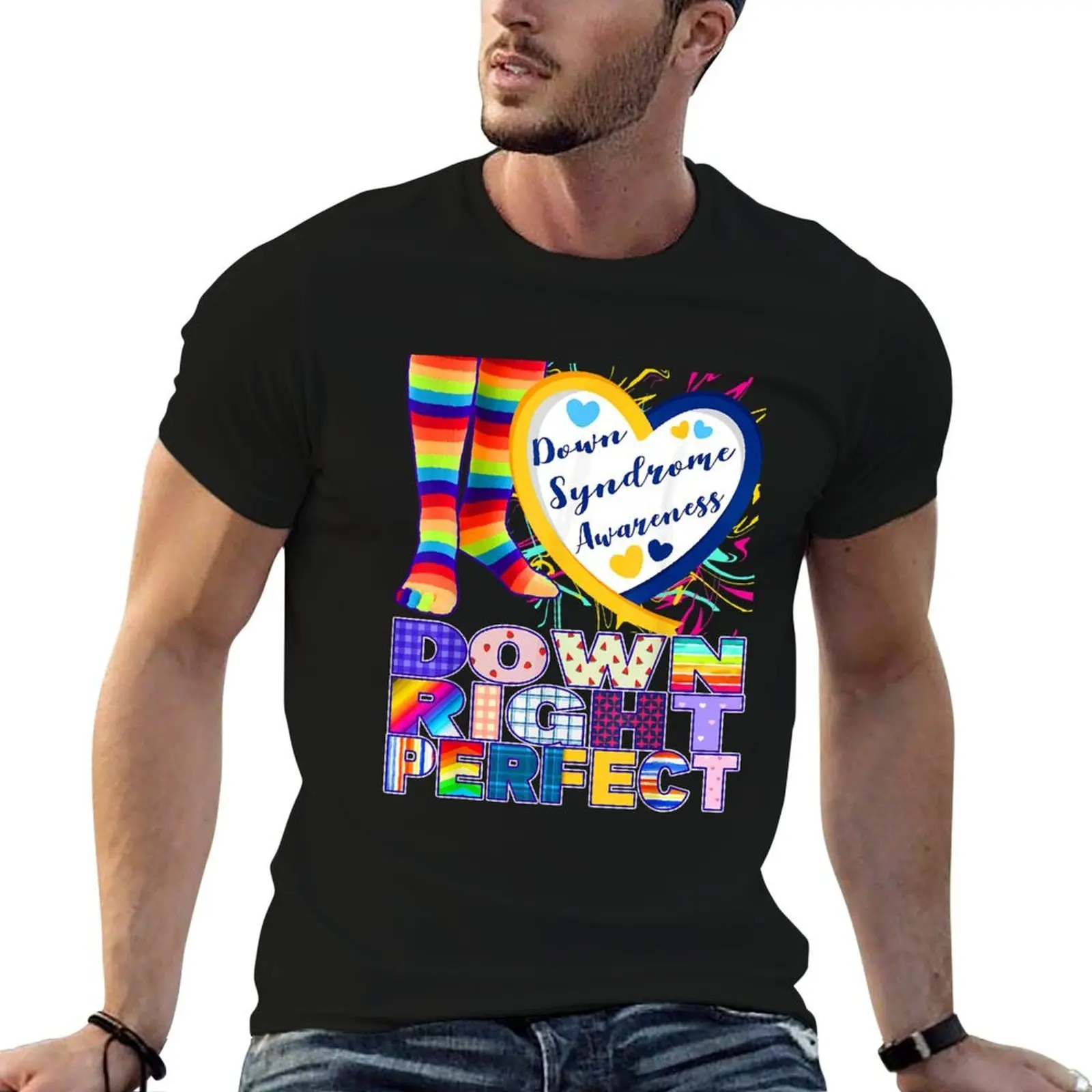 

World Down Syndrome Day Rock Your Socks T21 Awareness T-Shirt man t shirts graphic cotton t shirts man 100% T-Shirt