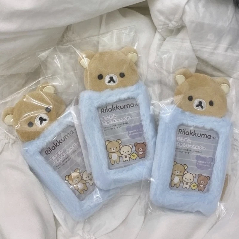 Kawaii Rilakkuma Korilakkuma حامل بطاقات التعريف الشخصية حافظة بطاقات لطيف رقيق صور المفاتيح الكرتون الدب المعبود عرض الصور هدايا عيد الميلاد هدية