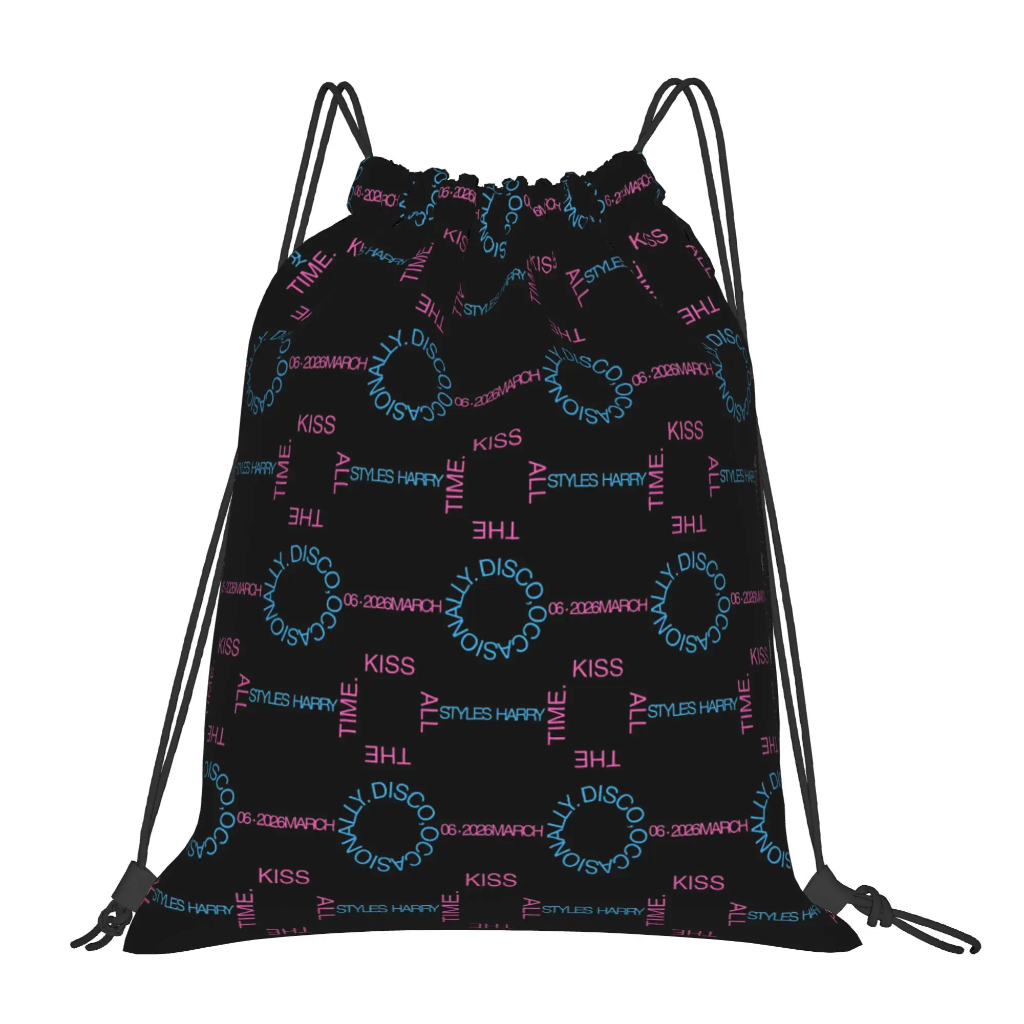 Спортивная сумка-рюкзак на шнурке Kiss All The Time Disco Tour Bag в стиле Харрис, для йоги, 36 см (Ш) x 43 см (В)