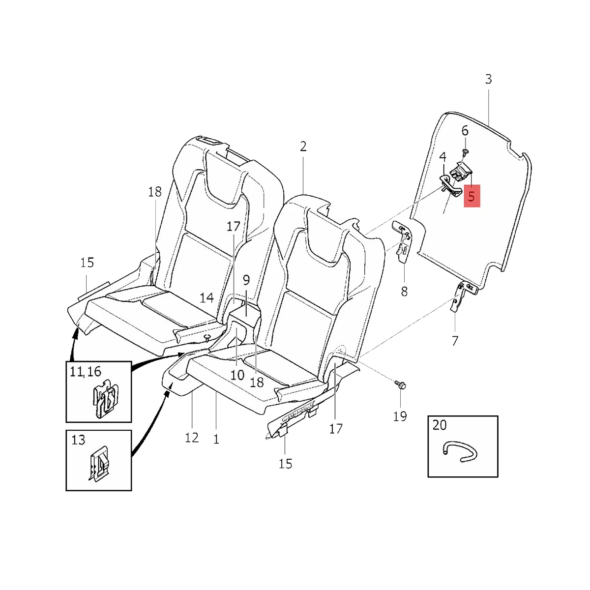 Palanca exterior de liberación del asiento trasero para Volvo XC90, 39826799-2016, 2ª/3ª fila, interruptor de respaldo, extractor de liberación, 2023