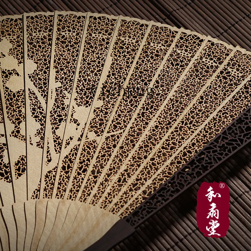 LX Ebony Folding Fan Sandalwood Fan Fragrant Wood Overseas Gift