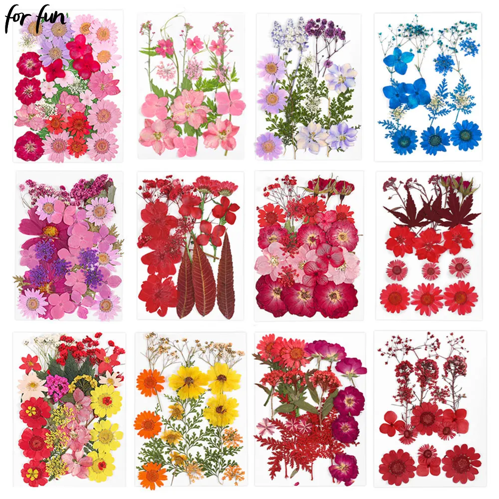 For fun 1 Pack DIY Dried Flowers Resin Mold Fillings UV Expoxy Flower for Nail Art Pressed Flowers Home Decor Handicraft