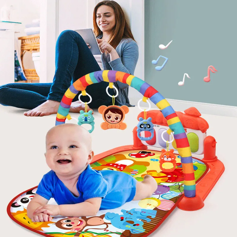 Baby Music Rack Play Mat Kid Rug Puzzle Carpet Piano Keyboard Infant Playmat Early Education Gym Crawling Game Pad Toy 0-36month