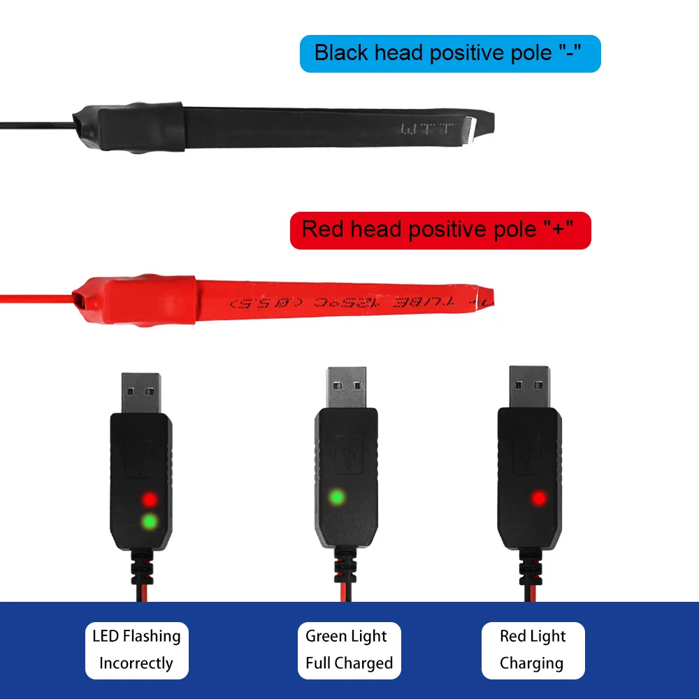 Baofeng Walkie-talkie Universal USB Charger Cable Two-way Radio with Indicator Light 3.7-7.4V for BF-888S UV-5R UV-82 UV-9RPRO