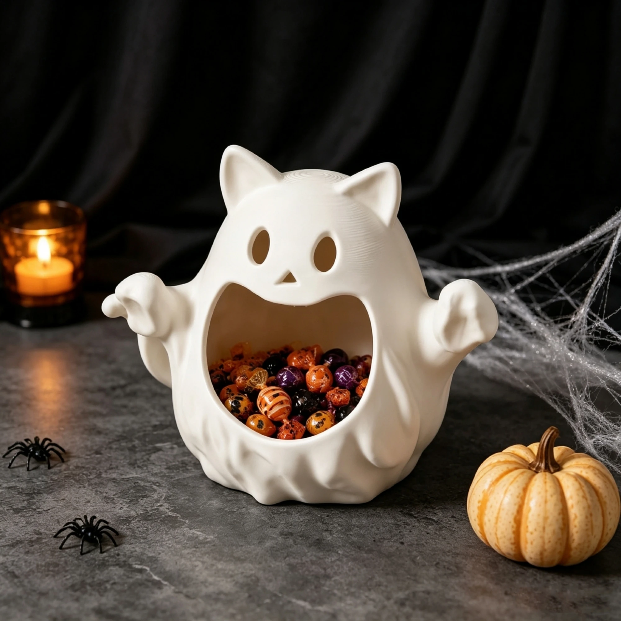 Container Table Decoration Container Table Ghost Cat Dish Resin Snack Container Container Halloween Candy Latest
