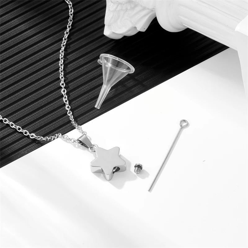 Cremation Necklace for Ashes Stainless Steel  Pendant Ashes Holder Memorial Jewelry