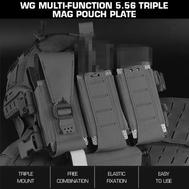 

WG triple multifunctional 5.56 magazine bag panel chest hanging vest expansion, suitable for various games and activities